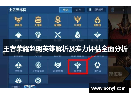 王者荣耀赵明英雄解析及实力评估全面分析
